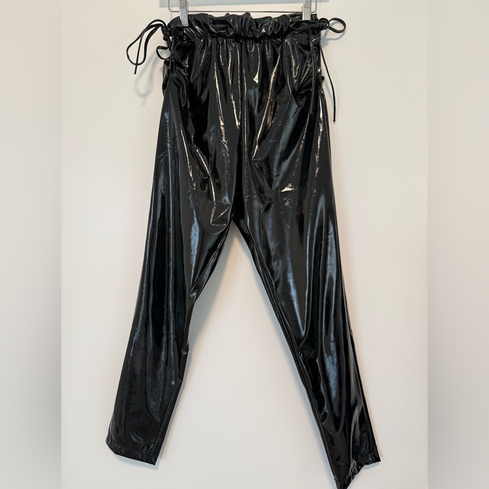 ASOS Shiny Black Drawstring Pants